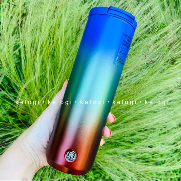 Starbucks Other - 💙LAST🧡Starbucks Blue Aqua Copper Ombre Tumbler